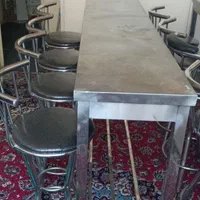 دو تا میز تمام استیل درجه یک با ۸ عدد صندلی|میز و صندلی غذاخوری|تهران, نیروی هوایی (پیروزی)|دیوار