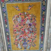 تابلو فرش تمام ابریشم قم
