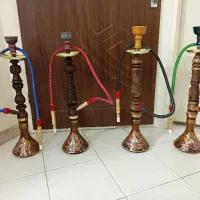 قلیان تنه چوب گردو ۵۰ سانتی،  چوبی مسافرتی