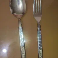 قاشق و چنگال ۶نفره. طلایی مربوط به 100سال پیش