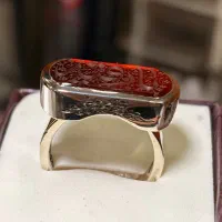 انگشتر نقره مردانه عقیق ۹۲۵ دست‌ساز|جواهرات|زنجان, |دیوار