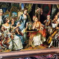 تابلو فرش دستباف تبریز طرح مهمانی اشرافی