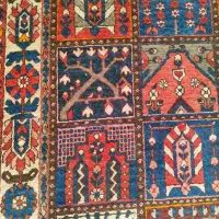 دوعدد قالی دست باف با طرح چهار خشت 65 ساله شهرکردی|فرش|اصفهان, رهنان|دیوار