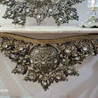 آینه و شمعدان طرح برنج و لوستر|بوفه، ویترین، کنسول|تهران, سرتخت|دیوار