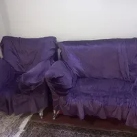 مبل راحتی با کاور مخمل  شامل یک عددسه نفره دوتا تک|مبلمان خانگی و میز عسلی|بروجرد, |دیوار