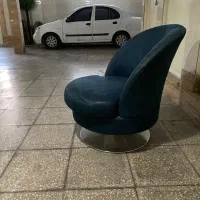 مبل تکی گردون سرمه ای دو عدد صندلی صورتی دو عدد|صندلی و نیمکت|کرج, حسن آباد|دیوار