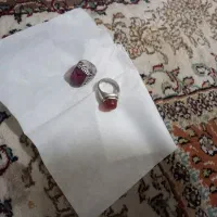 ۲عددانگشتریاقوت ویمنی کهنه پرتقالی کله قلندی