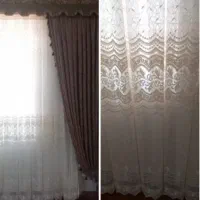 پرده پذیرایی همراه با والان کتیبه زیر پرده|پرده، رانر، رومیزی|پارس‌آباد, |دیوار