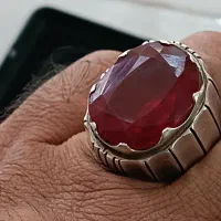 انگشت نقره با نگین یاقوت