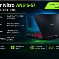 لپ‌تاپ گیمینگ Acer nitro 5 AN515-57