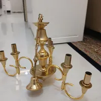 لوستر آبکاری شده ۳ شاخه و ۶ شعله|لوستر و چراغ آویز|مشهد, الهیه|دیوار