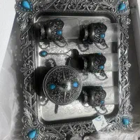 ست چای خوری و سینی فیروزه کوب