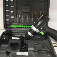 دریل شارژی دو باطری پی ای پی P.A.P با لوازم کامل