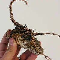 (مجسمه سیمی عقرب و سنگ ژئود کلکسیونی )