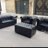 مبلمان اداری ادک قهوه ای مشکی چرم|دفتر کار|اصفهان, ارغوانیه|دیوار