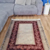 فرش ابریشم چاپی/4 لایه/ترک اصل