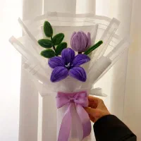 دسته گل جاودان بنفش