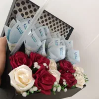 باکس پول آرایی با گل های روبانی|صنایع دستی و سایر لوازم تزئینی|قره چای, |دیوار