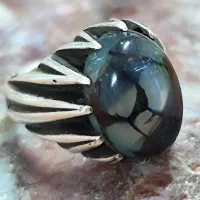 انگشتر نقره سنگ تخم اژدها