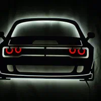 تابلو بک لایت طرح ماشین دوج چلنجر|تابلو، نقاشی، عکس|تهران, جوادیه تهرانپارس|دیوار