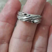 حلقه پلاتین نگین برلیان ۴گرم ۳۰۰ صوت