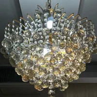 لوستر کریستال ابکاری طلا کاملا نو و سالم