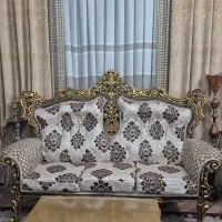 مبلمان استیل ۷نفره با ۳ عدد میز عسلی