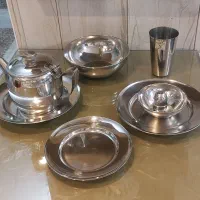 سرویس استیل غذا خوری  و سینی