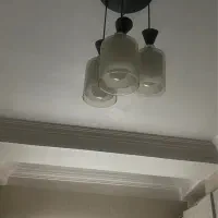 دو عدد لوستر کریستالی و یک لوستر حبابی