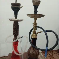 دو عدد قلیان برنز و چوبی دوسیب|کلکسیون و سرگرمی|بهارستان, |دیوار