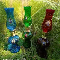 چراغ های گردسوز شاه عباسی و گلدان شیشه ای|لامپ و چراغ|رودسر, |دیوار