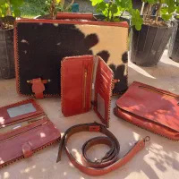 فروش ست چهار تیکه کیف چرم و پوست|کیف، کفش، کمربند|سیاهکل, |دیوار