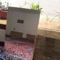 مقداری چوب لترون ودرب شیشه ای ویک عدد آینه|آینه|خرم‌آباد, |دیوار
