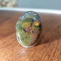 انگشتر نقره با نگین شجر خاص