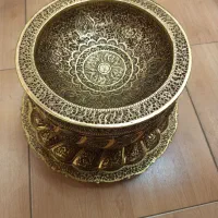 عتیقه کاسه ودوری مشبک جنس برنج کاردست