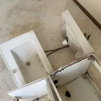 ۲عدد روشویی کابینتی کارکرده با آینه باکس