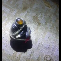 سنگ اصل عقیق 100سال قدمت دارد نگین قاشق نقره هستش