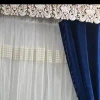 پرده سفید و سورمه ای