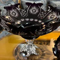 میوه خوری کریستال بنفش خورشیدی پایه دار