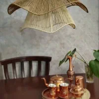 لوستر آباژور .دیوار کوب رافیا