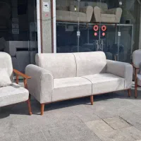 نیم ست راحتی مینمال مدل کاپر (پارچه کرم استخوانی)
