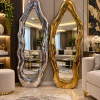آینه قدی پارچه ای فلزی چوبی
