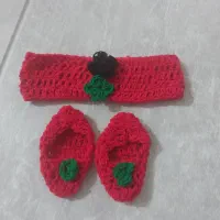 ست یلدایی بافتنی خوش رنگ|کفش و لباس بچه|قشم, |دیوار