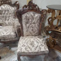 مبل۹نفر استیل بهمراه میزوعسلی چوب گردو درحدنو|مبلمان خانگی و میز عسلی|قزوین, |دیوار