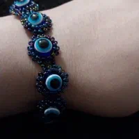 دستبند کریستالی چشم زخم دستبافت