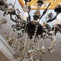 لوستر ده شاخه برنز|لوستر و چراغ آویز|شهریار, شهریار|دیوار