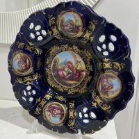 ظرف لیلی و مجنون سورمه ای باواریا ژاپن آنتیک دکوری