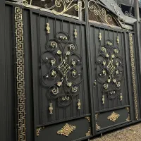 درب آهنی طرح فرفورژه چدن خالص جوش استیل مدرن کد ۲۳|مصالح و تجهیزات ساختمان|تنکابن, |دیوار