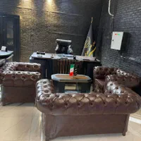 مبلمان اداری تک نفره سزار سه نفره چرم براق