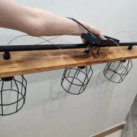 لوستر مینیمال چوبی|لوستر و چراغ آویز|کرج, شهرک فهمیده|دیوار